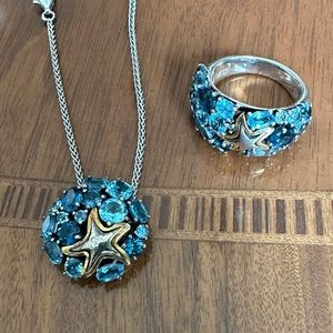 Effy matching starfish, necklace and ring set